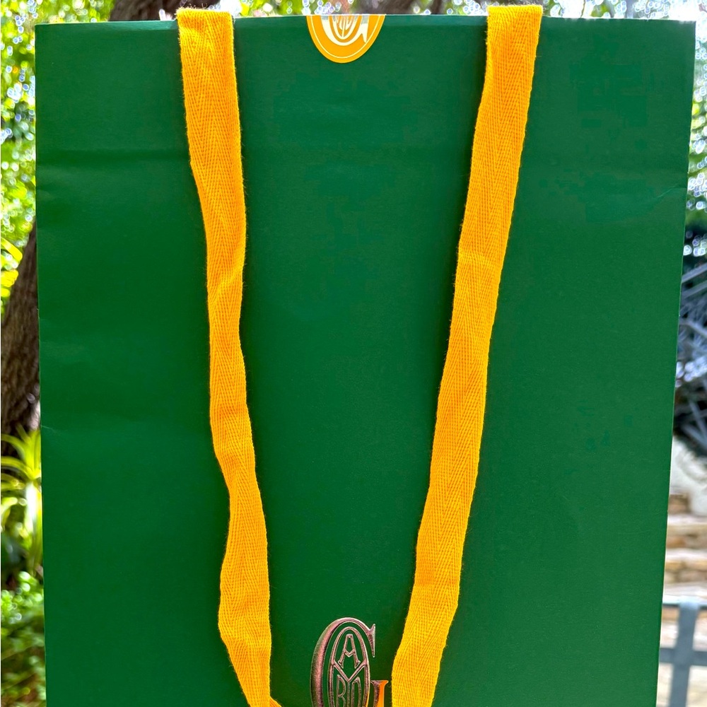 Goyard Green Gift Bag with Gold Accents